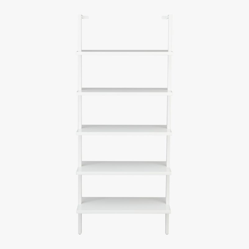 Stairway Modern White Metal Wall Mount Bookshelf 72.5'' + Reviews CB2