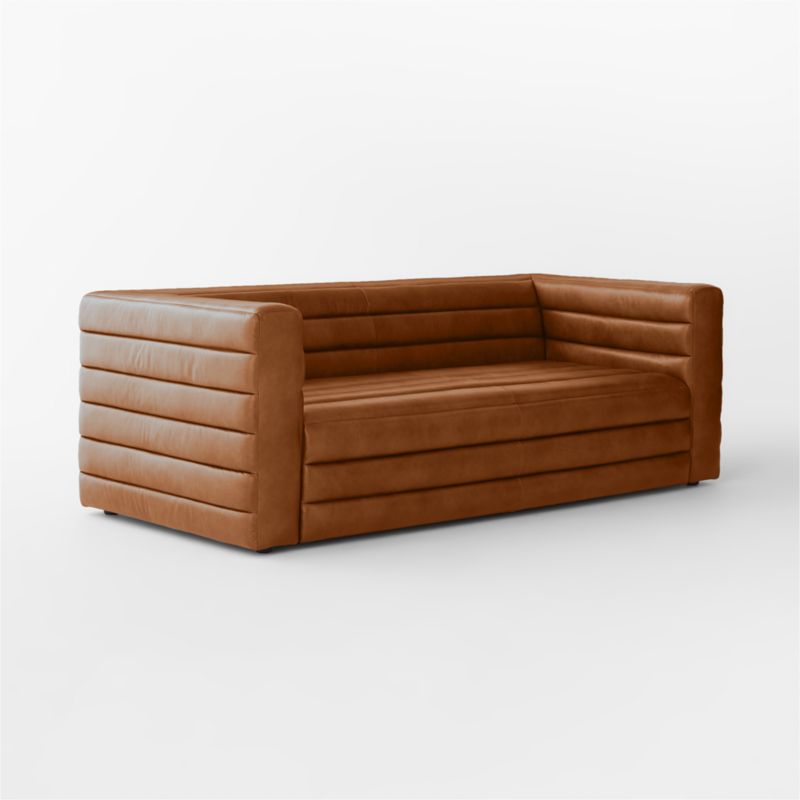 Strato 80" Bello Saddle Leather Sofa + Reviews CB2