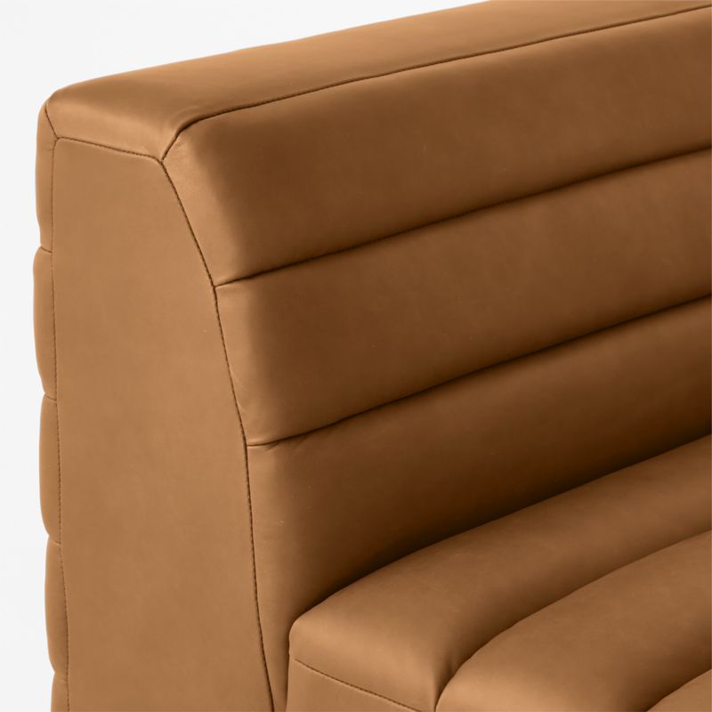 Strato Channeled Brown Leather Armless Chair CB2 Canada