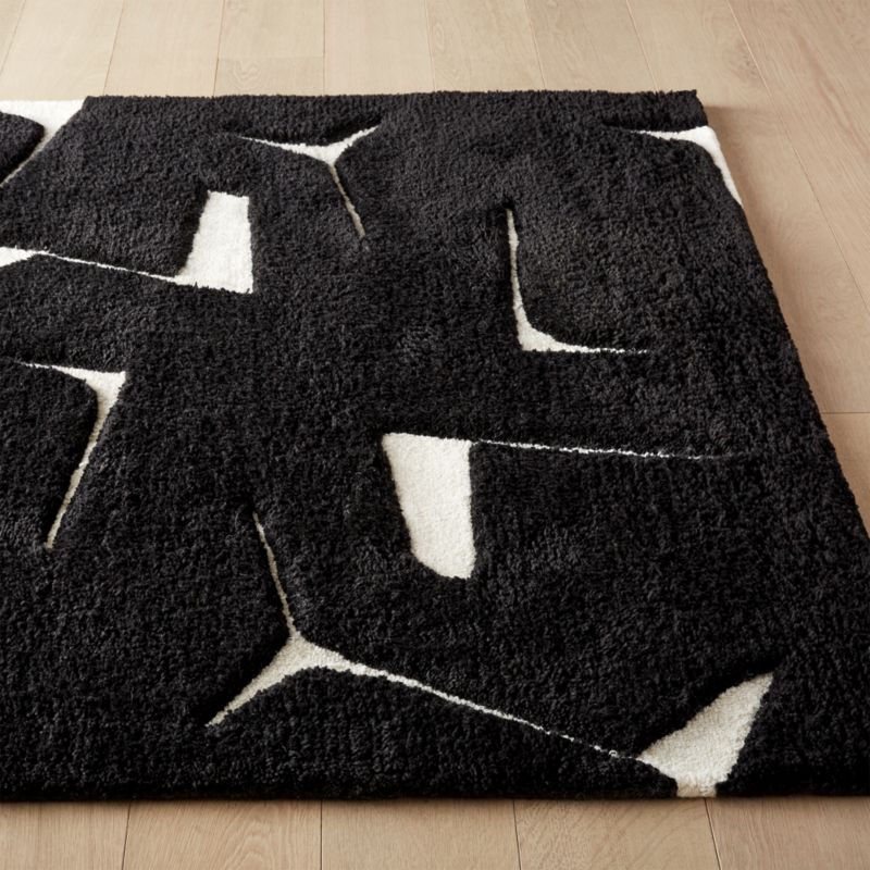 Sway Black and White Tufted Area Rug CB2
