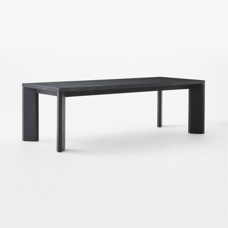 Sydney 95" Rectangular Black Marble Dining Table with Black Steel Legs + Reviews CB2 Canada