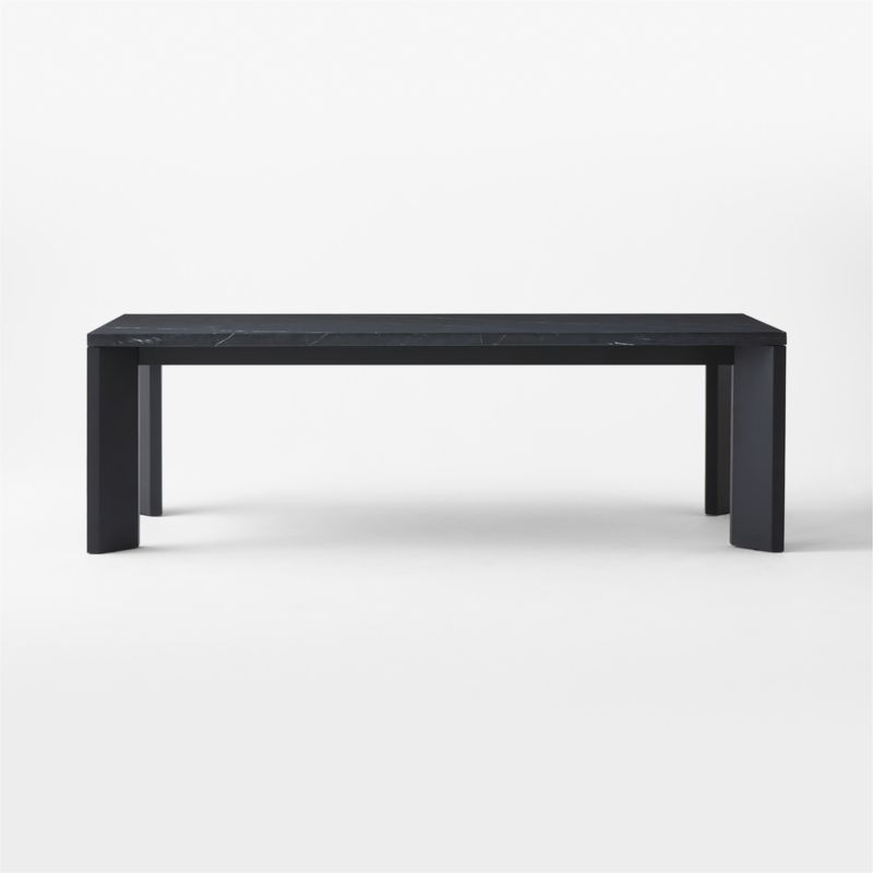 Sydney 95" Rectangular Black Marble Dining Table with Black Steel Legs + Reviews CB2 Canada