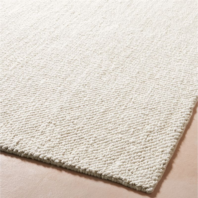 Tama Handwoven Warm White Merino Wool Area Rug 6'x9' + Reviews CB2 Canada