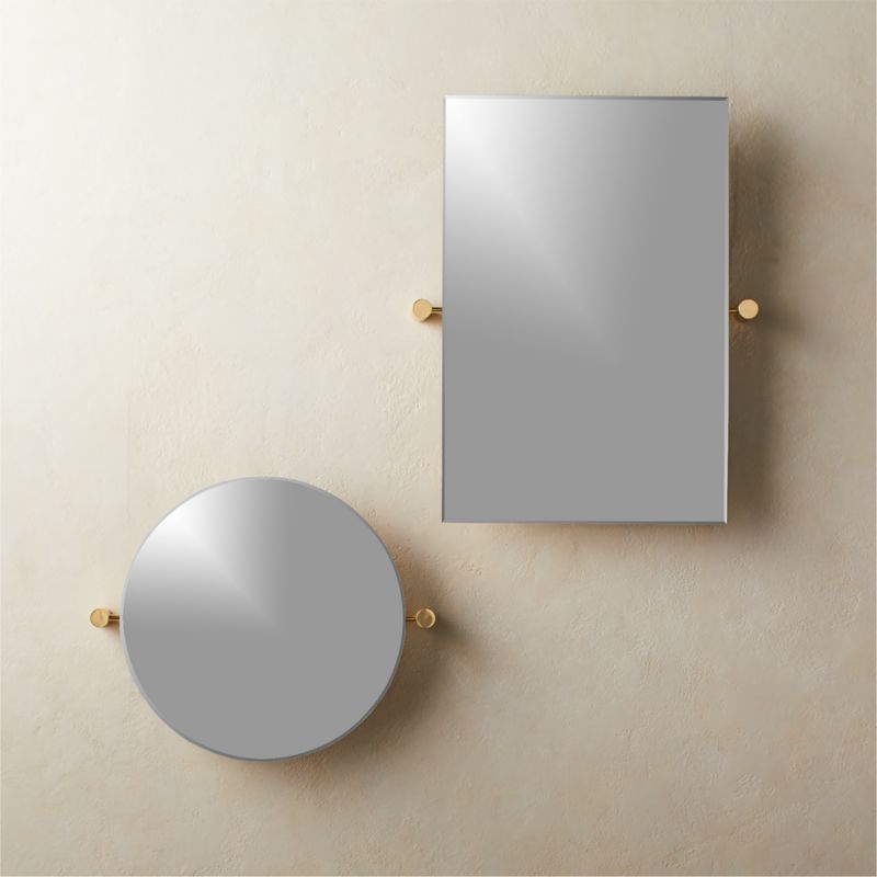 Tilt Round Bathroom Mirror 24" CB2