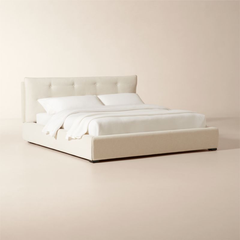 Tipton Ivory Tufted King Bed + Reviews CB2 Canada