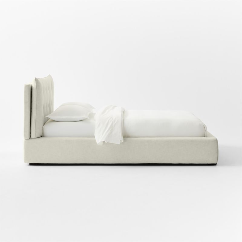 Tipton Ivory Tufted Queen Bed + Reviews CB2