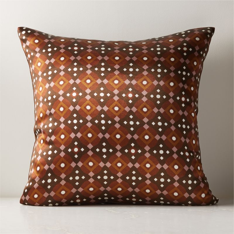 Tollar Modern BlockPrint Silk Throw Pillow with FeatherDown Insert 23