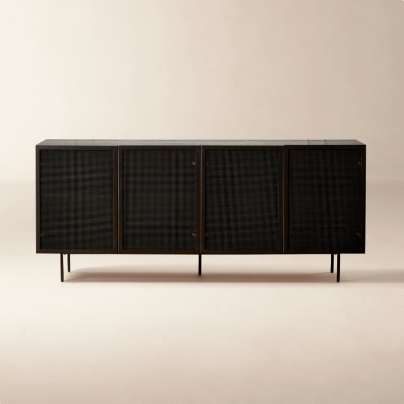Trace Black Wire Mesh Credenza CB2