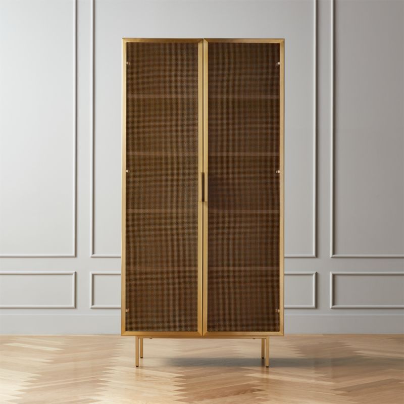 Trace Modern Brass Wire Bookcase + Reviews CB2