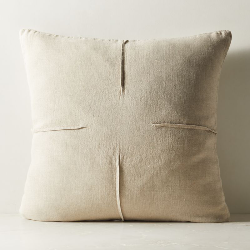 Tuck Natural Linen Throw Pillow with FeatherDown Insert 26" + Reviews