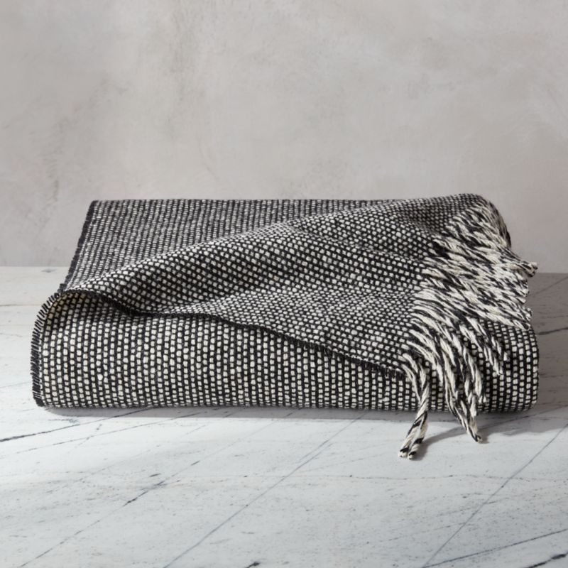 Emphasize Black and White Throw Blanket + Reviews CB2