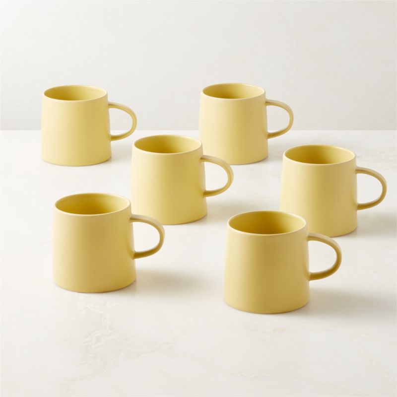 Valley Yellow Coffee Mugs Set of 6 + Reviews CB2