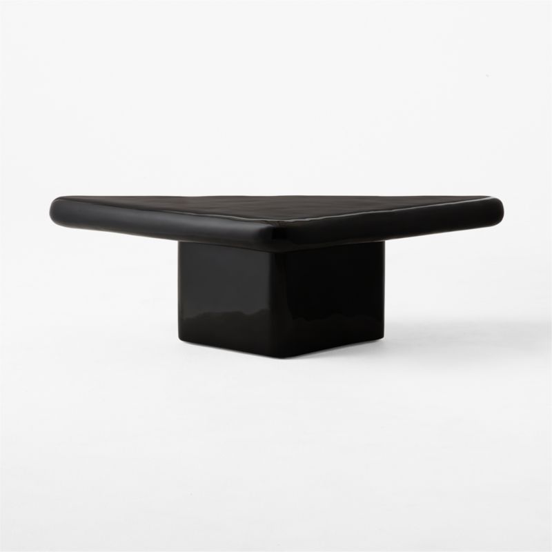 Vayle HighGloss Black Concrete Coffee Table Short + Reviews CB2 Canada