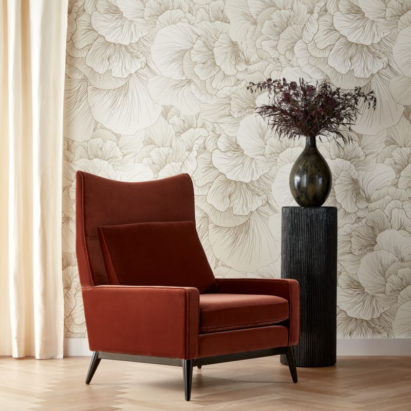 Venation Ivory Floral Wallpaper + Reviews CB2