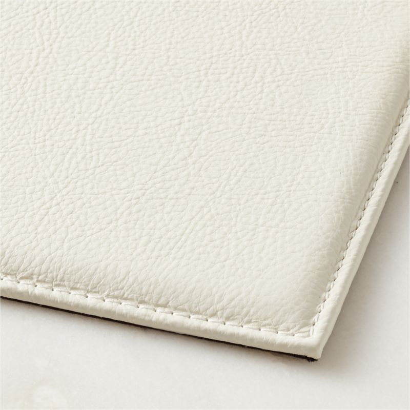 Ivory Leather Desk Blotter + Reviews CB2