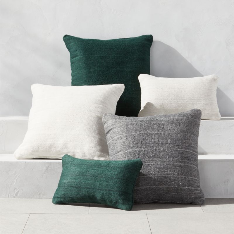Waverly Modern Dark Green Outdoor Throw Pillow 23'' CB2
