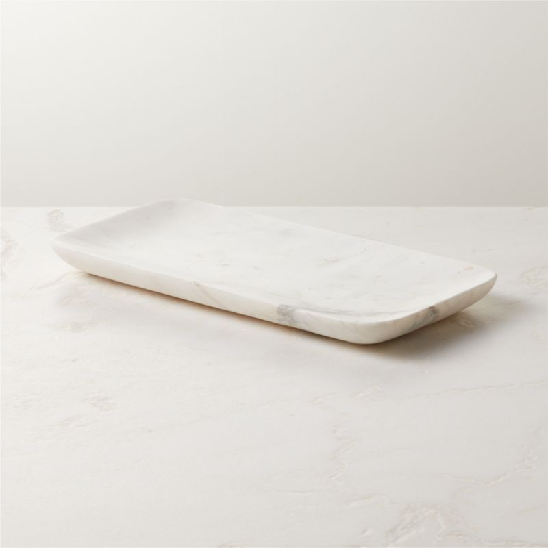 White Marble Vanity Tray + Reviews CB2 Canada
