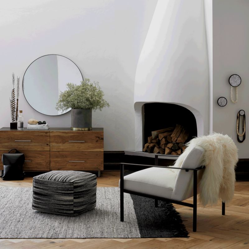 Infinity Black Round Wall Mirror 36" + Reviews CB2
