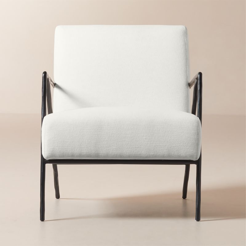 Imogene White Performance Fabric Lounge Chair CB2