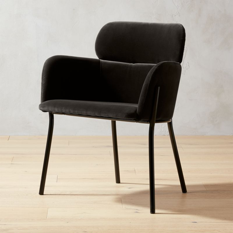 Azalea Mink Grey Velvet Dining Chair + Reviews CB2 Canada
