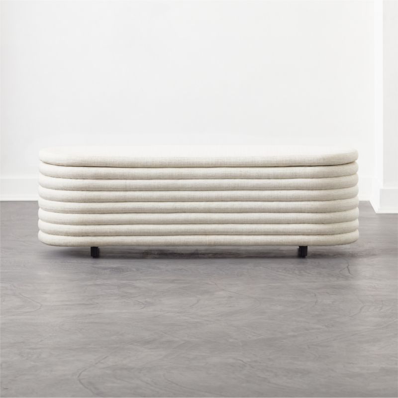 Rialto Ivory Storage Bench + Reviews CB2 Canada