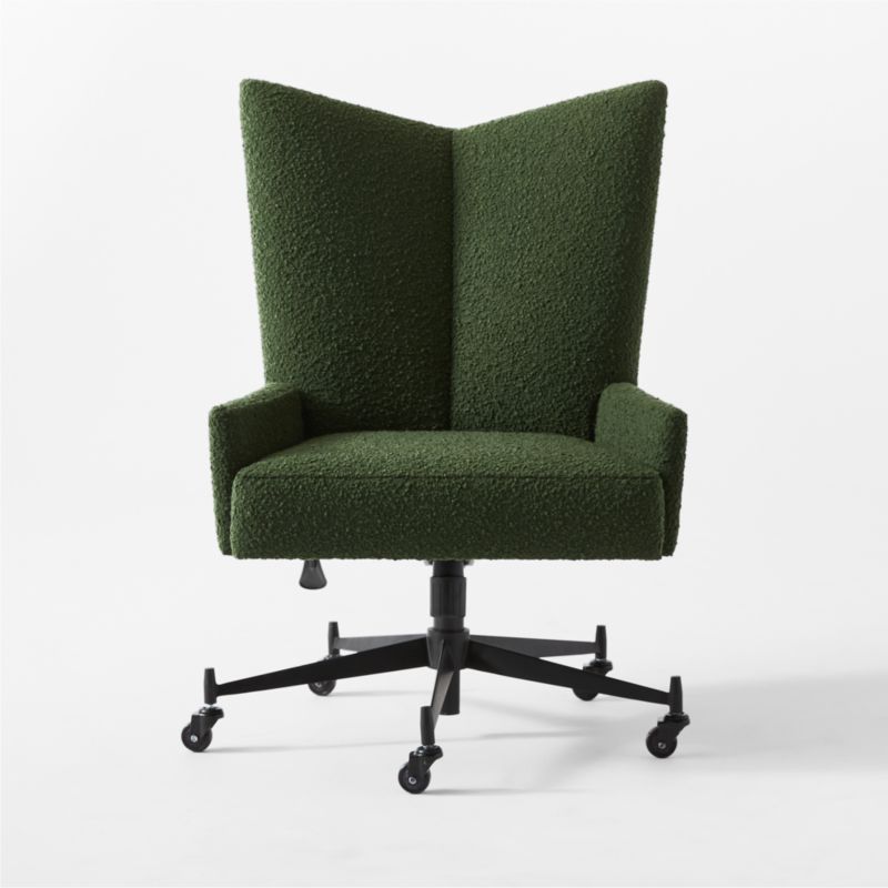 Bowtie Green Boucle Office Chair Model 3002 + Reviews CB2