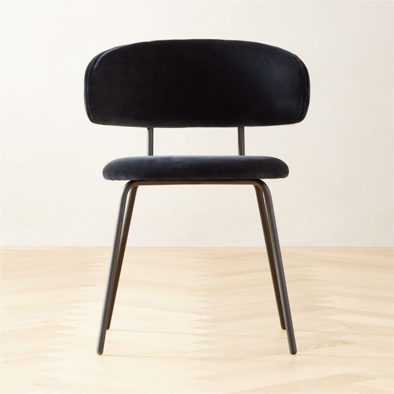 Birba Modern Black Velvet Dining Chair + Reviews CB2 Canada