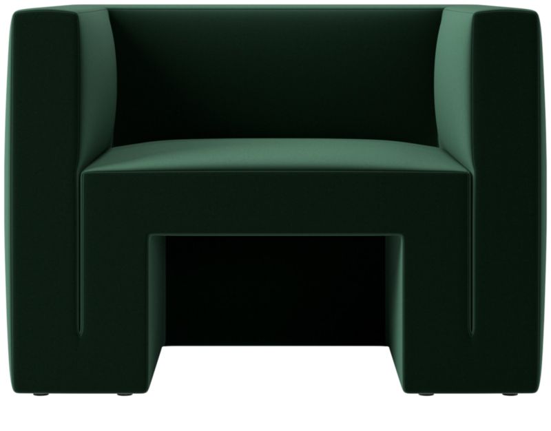 Matra Deep Teal Modern Velvet Lounge Chair CB2