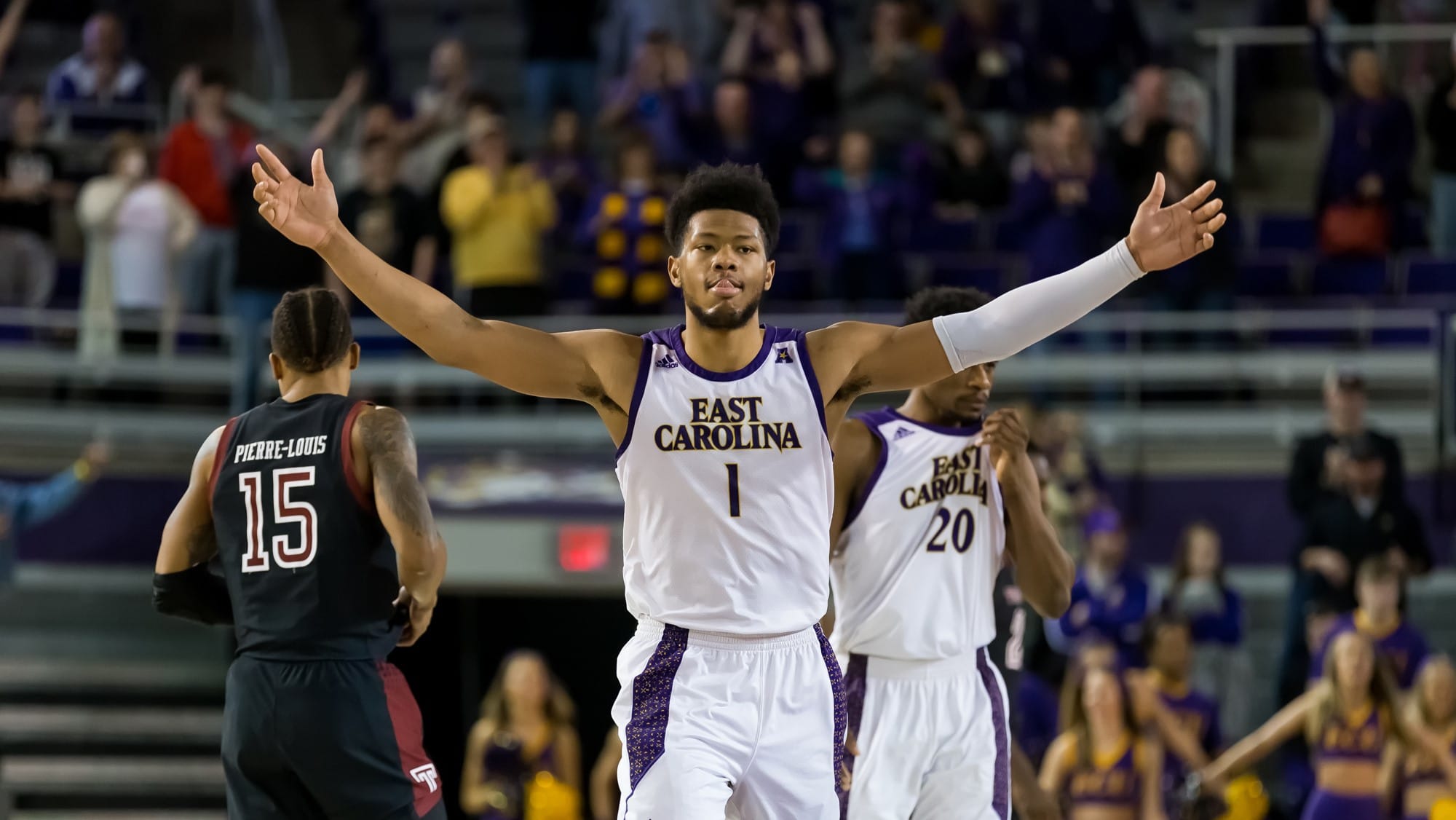 East Carolina Basketball Jayden Gardener continues his AAC Basketball