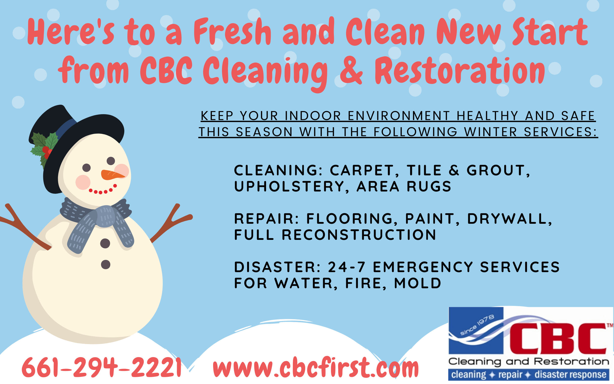 Cheers to a Fresh and Clean Start in 2021! CBC Cleaning & Construction