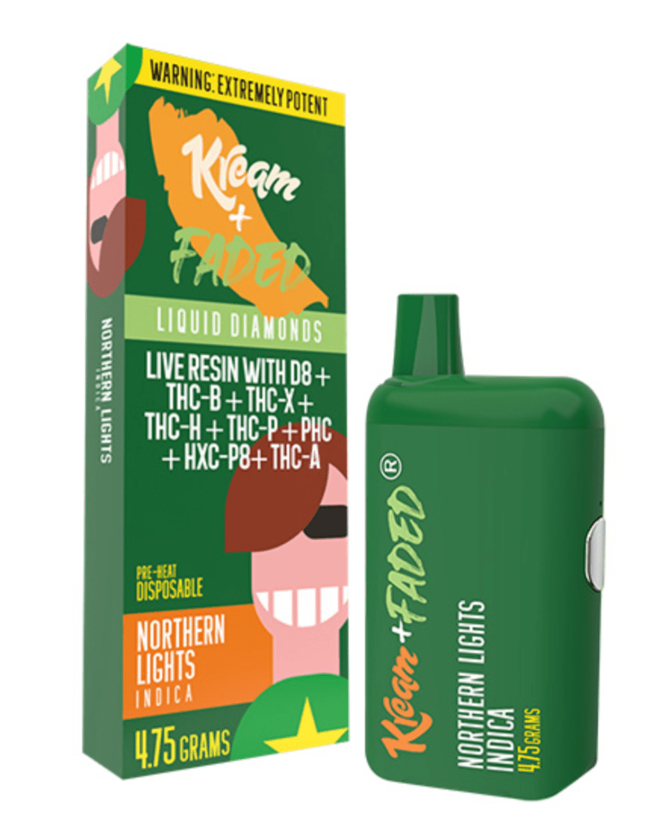 Kream + Faded Liquid Diamonds Disposable Green Valley CBD