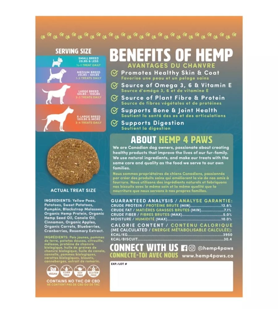 Hemp Dog Treats Pumpkin Hemp4Paws CBD Oil Direct