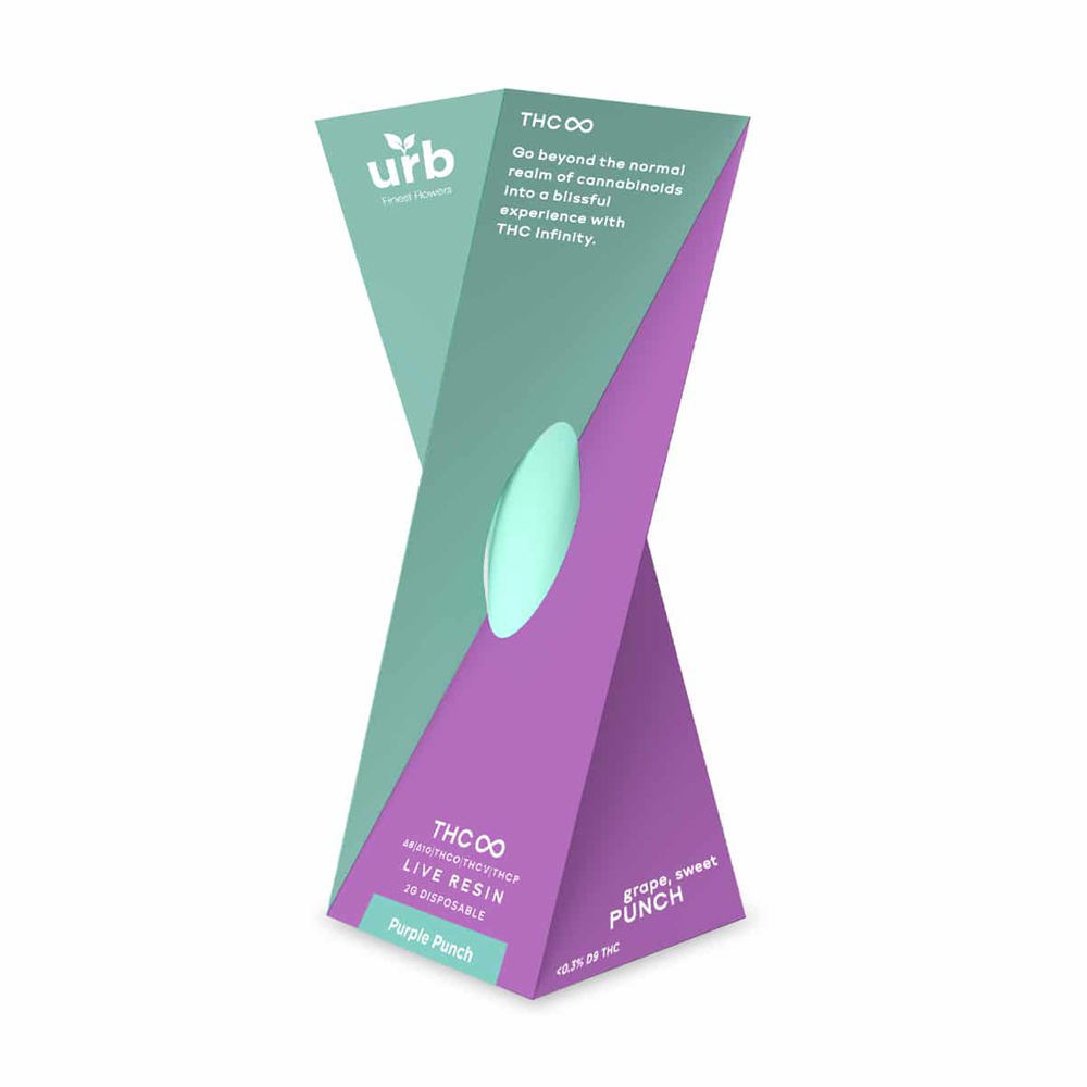 URB THC Infinity Purple Punch Indica Live Resin 2 Gram Disposable CBD PHARM