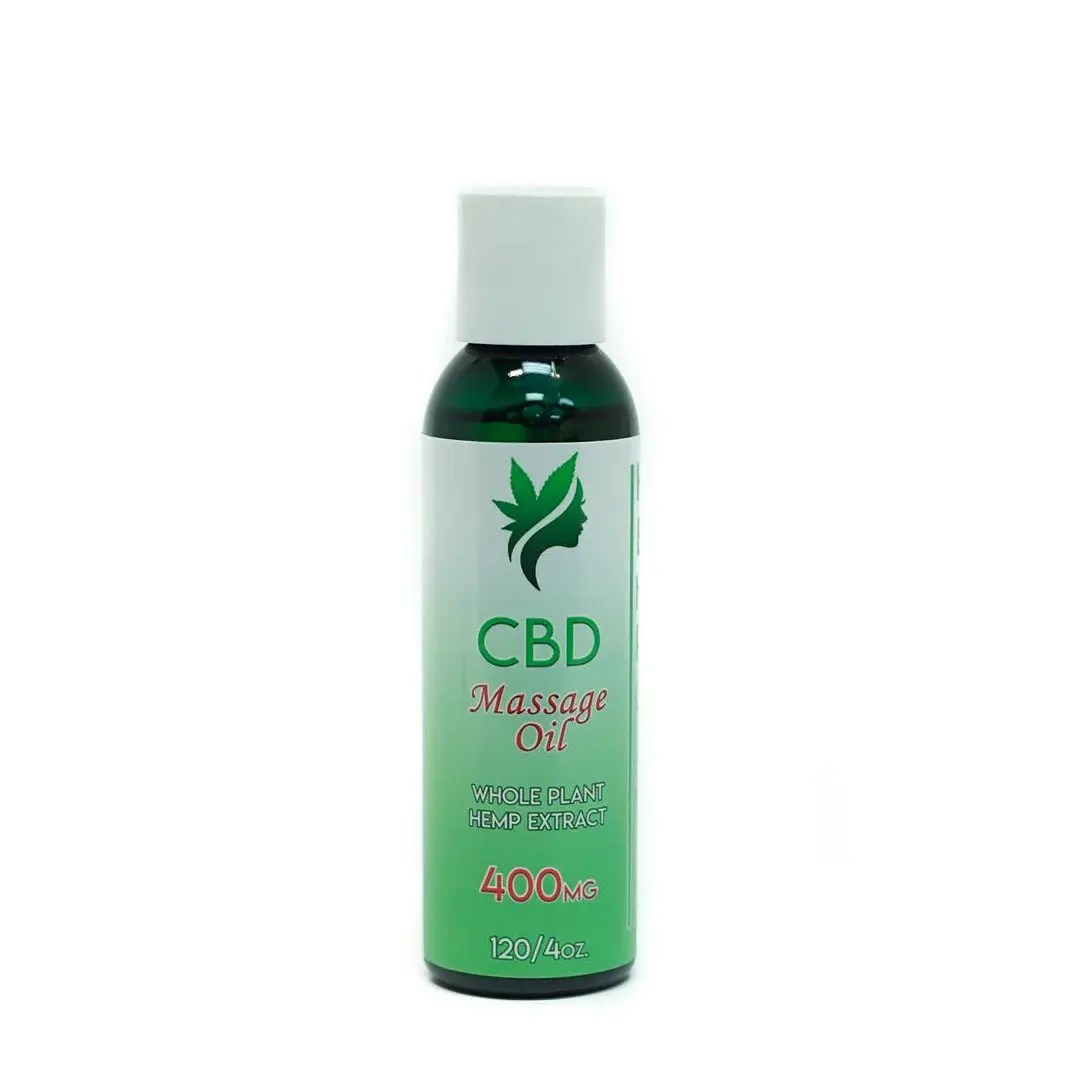 Full Spectrum CBD Massage Oil (4oz.) 400mg Hempganna™ High Profile