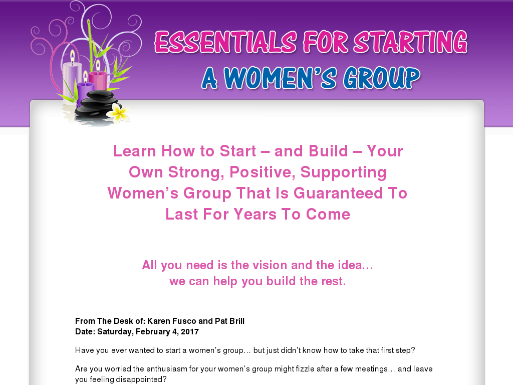 GRAPHS Essentials for Starting a Women's Group