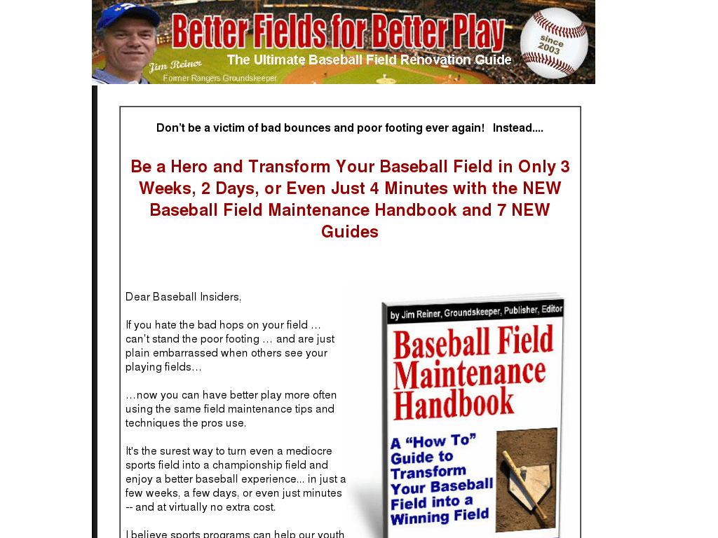 Baseball Field Maintenance Handbook Sports Guide