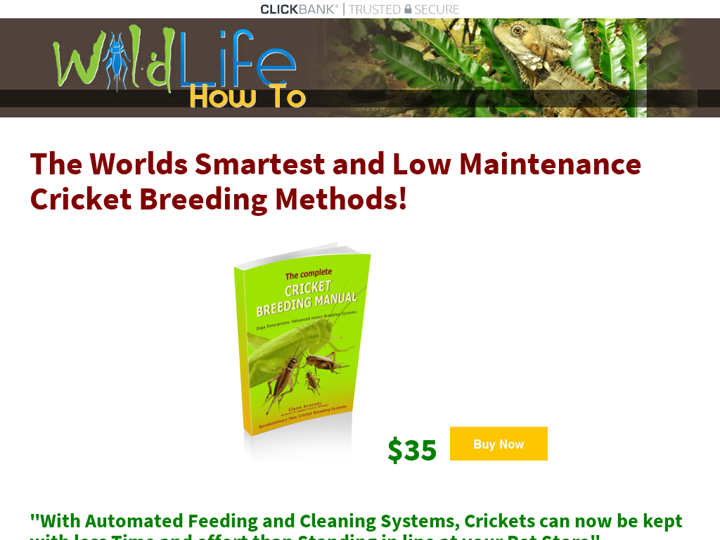 Breeding Crickets Guide Clickbank Wild Life How To Reference