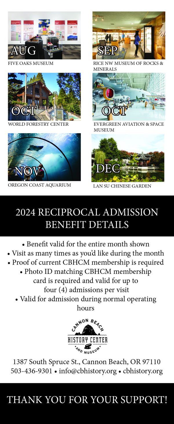 Reciprocal Membership Program Cannon Beach History Center & Museum