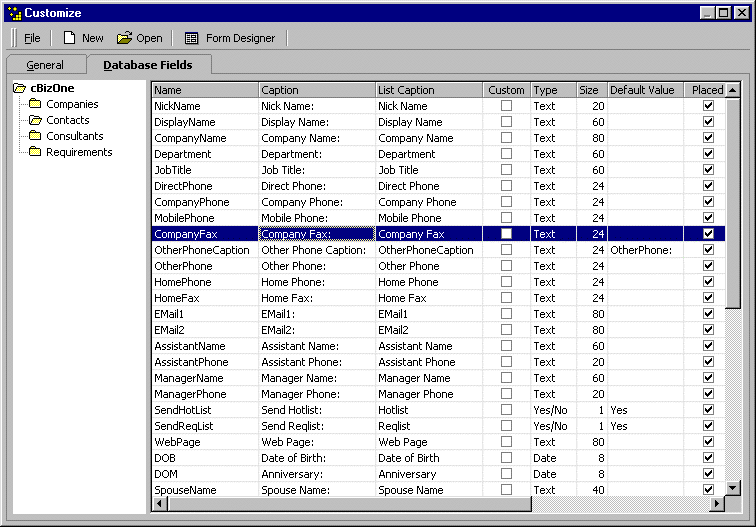 Customize Database (Database Designer)