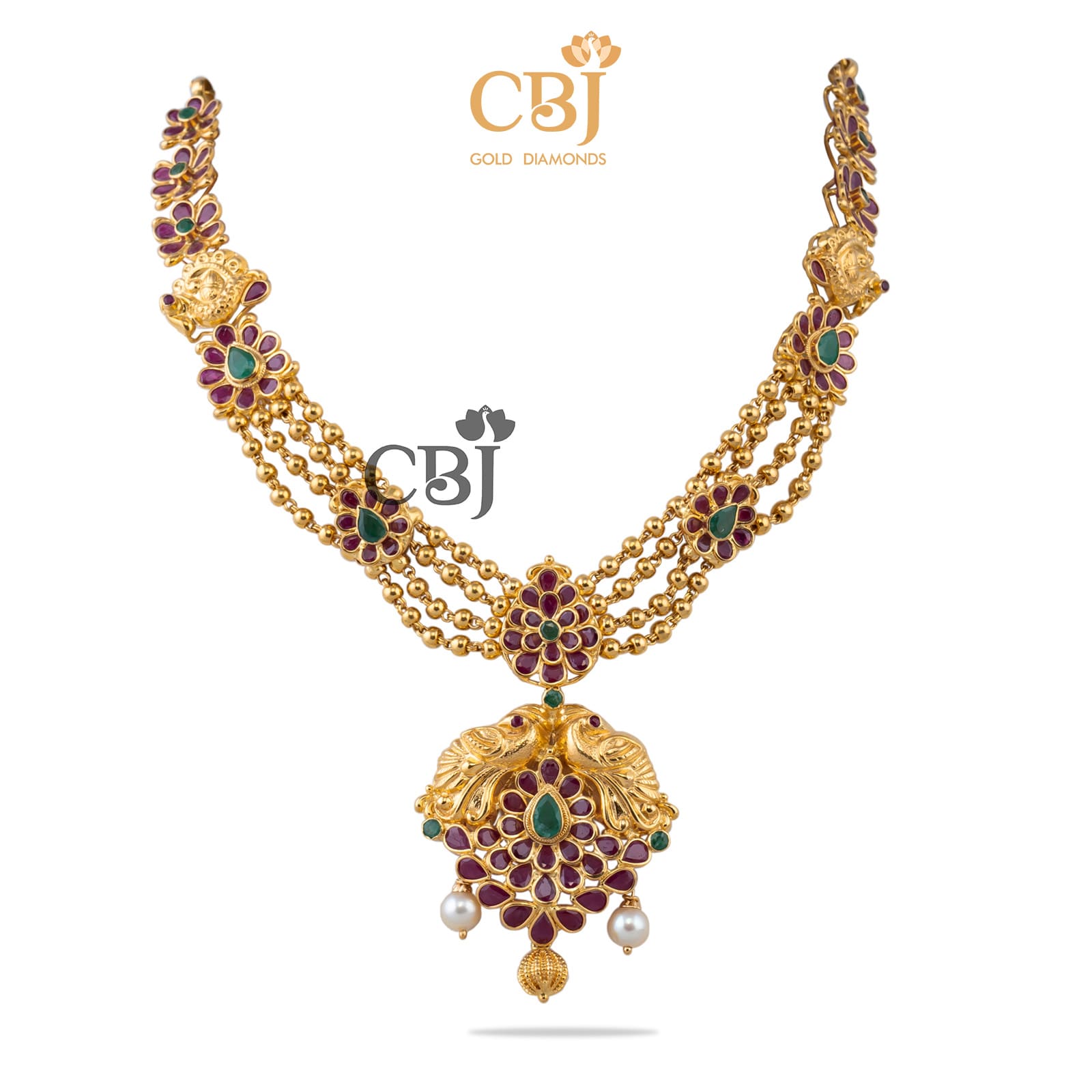 Ruby Ball Chain Necklace