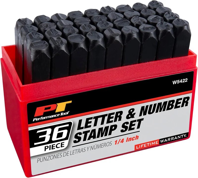Performance Tool W5422 36Piece Steel Letter/Number Stamping Set for I