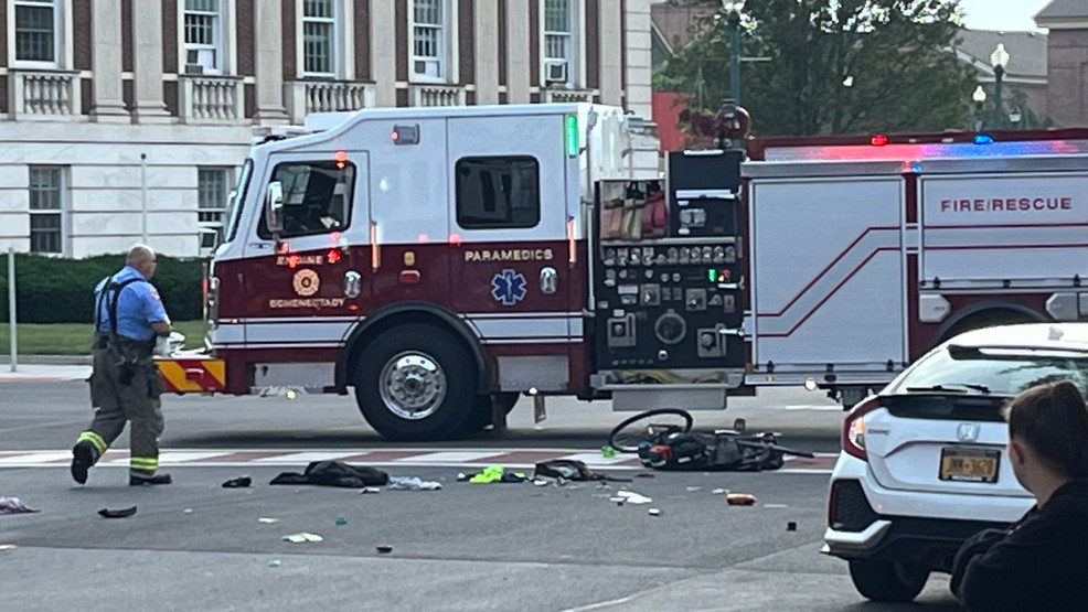 Bicyclist injured in crash near Schenectady City Hall, driver remained
