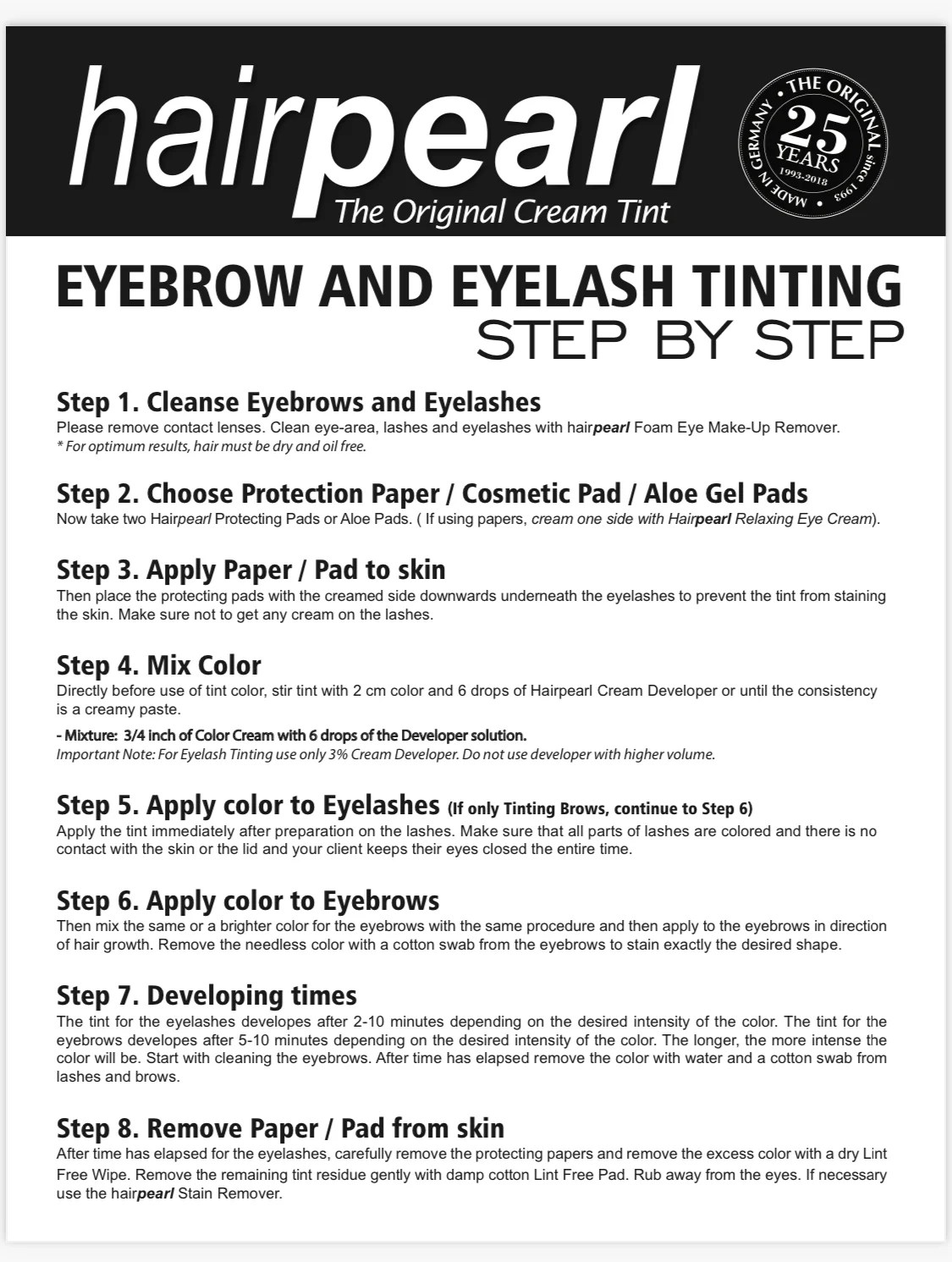 Hairpearl Hair Brow / Lash Tint (The Original) 25 Years CBS Beauty
