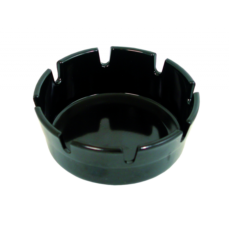 4" ROUND ASHTRAY, BLACK PLASTIC (12)