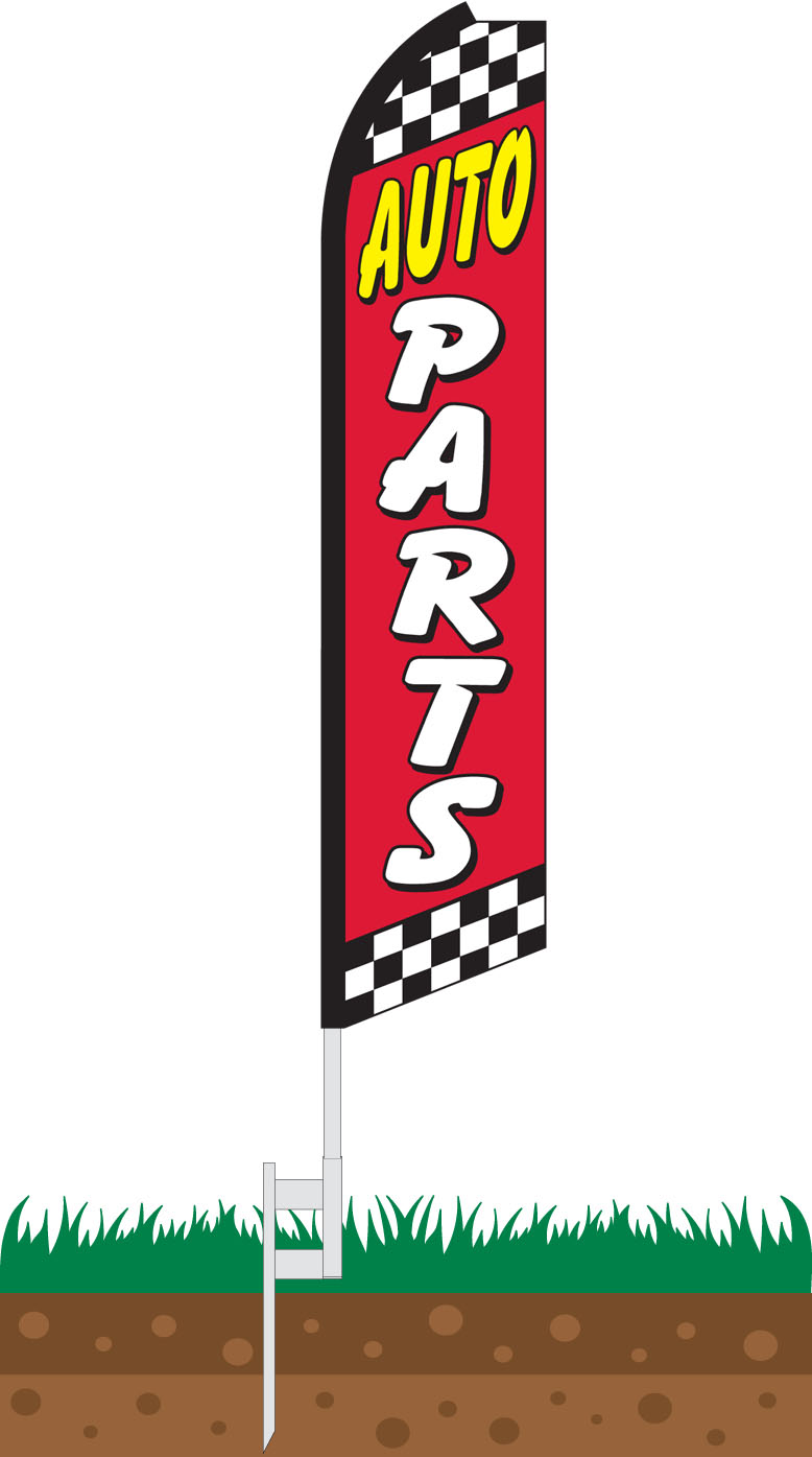 Auto Parts Swooper Feather Flag