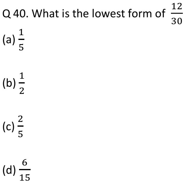Fractions and Decimals For Class 7 Maths MCQ Questions