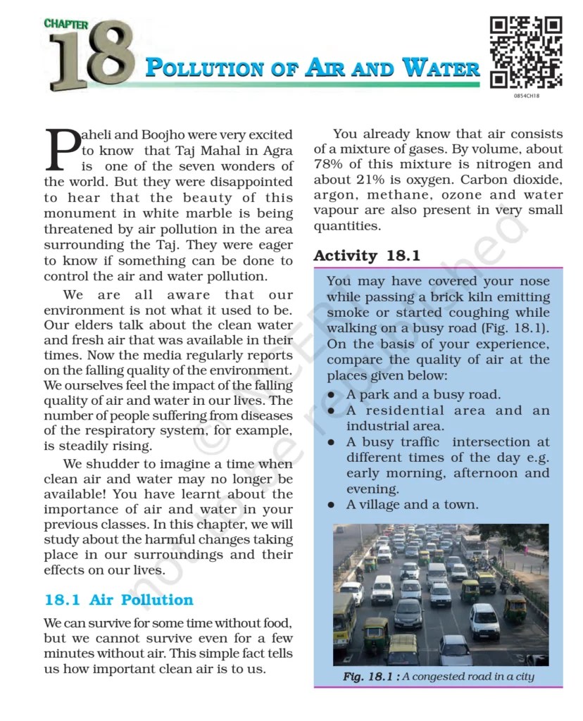 NCERT Book Class 8 (Science) Chapter 18 Pollution of Air and Water