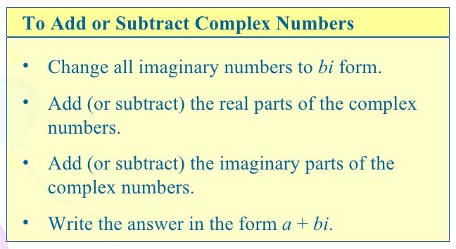 Adding and Subtracting Complex Numbers - CBSE Library