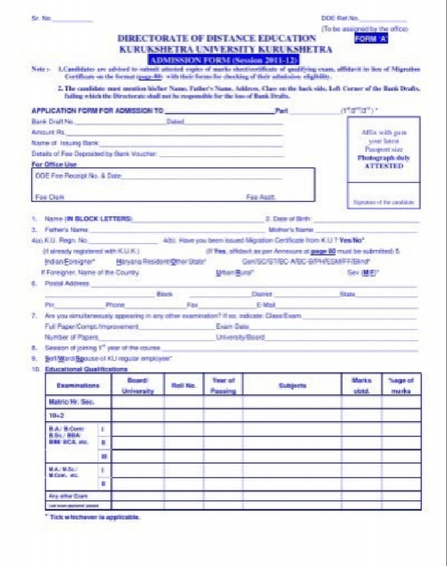 Kurukshetra University Distance Education Admissions 2020 Dates
