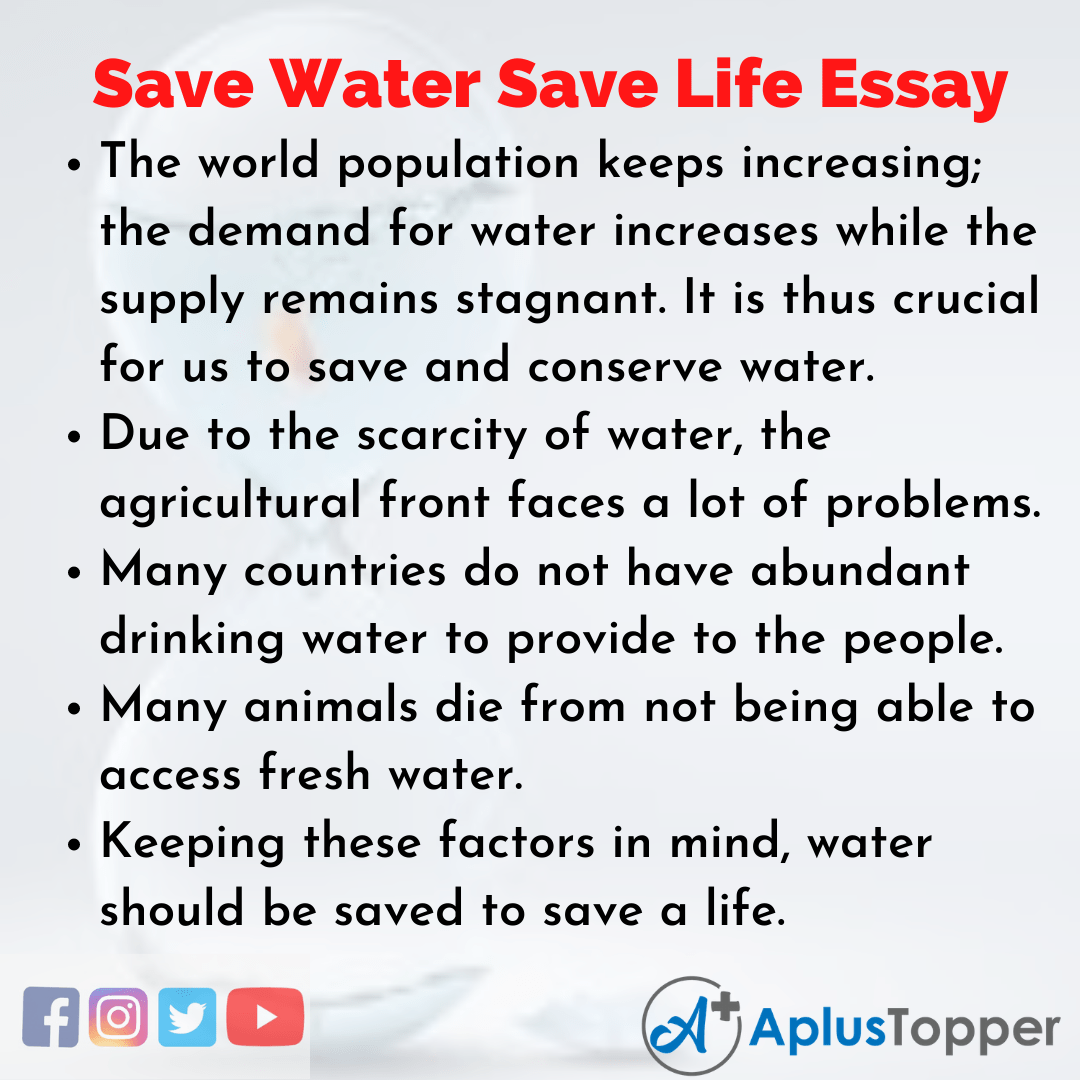 Save Water Save Life Essay Essay on Save Water Save Life for Students